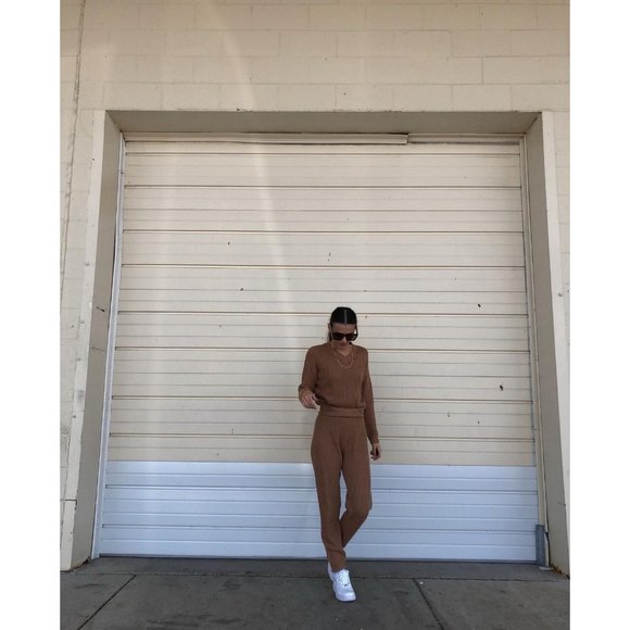 Nasty Gal Camel Color Knit Sweater Set Size Small - Picture 1 of 9